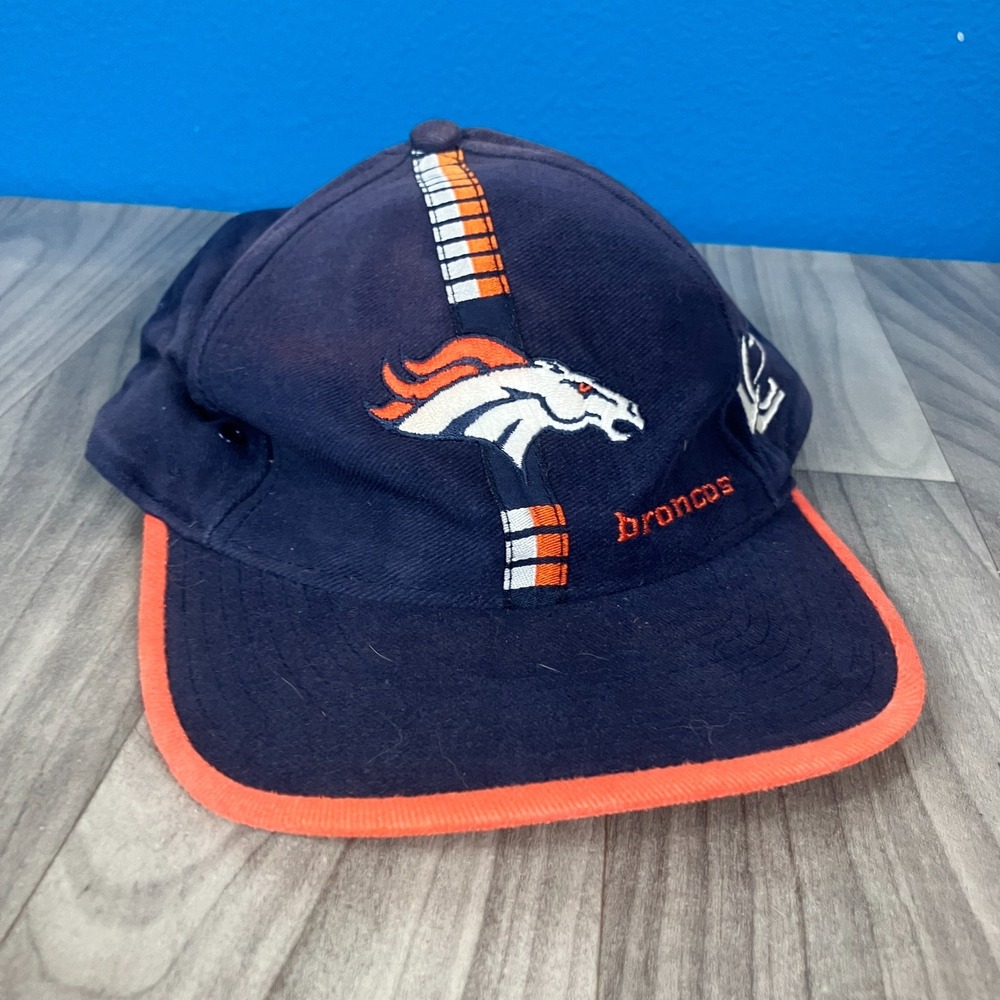 Vtg Logo Athletic Denver Broncos NFL Blue‎ Strapback Hat Cap Adult